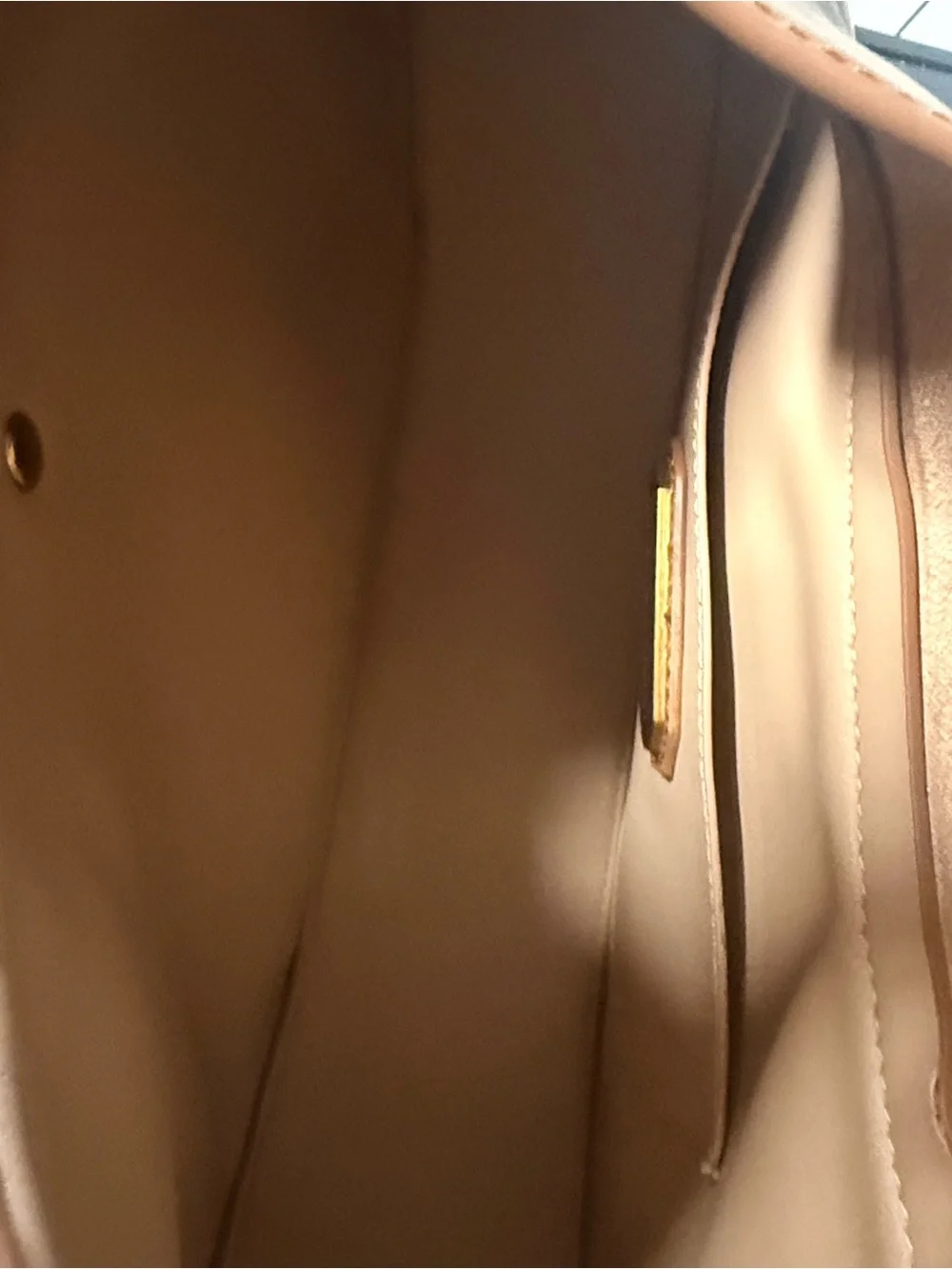 Vintage Madison West Caramel Brown Crescent Shoulder Bag with Gold Hardware